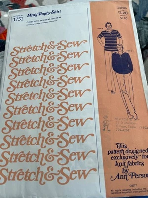 De colección. Patrón Ann Person 1751- Camisa Tejida Rugby Hombre en Pecho Tallas 34-48- Sin Cortar Foto 1 de 2