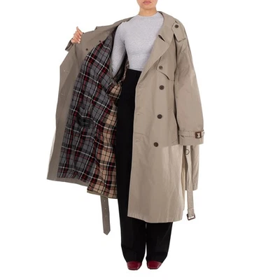 Gabardina Balenciaga Damas Beige Doble Manga, Marca Talla XX-Pequeña Foto 1 de 4