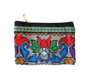 CARTERA TRIBAL CRUZ COSIDA BORDADA A MANO SEDA UZBEKA - BOLSA ACCESORIOS - Imagen 1 de 6