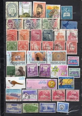 PAKISTAN.  COLLECTION BUILDER OF 91 ALL DIFFERENT STAMPS.  VINTAGE TO MODERN ERA - Image 1 of 2