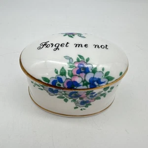 Schmuckschatulle "Vergissmeinnicht" oval Krone Staffordshire Schmuckschatulle Urnenschatulle - Bild 1 von 13