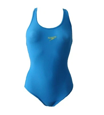 Speedo Traje De Baño Para Mujer Azul Y Amarillo De Una Pieza 32" - Imagen 1 de 2