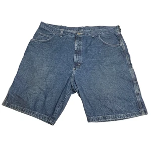Wrangler Baggy Jean Shorts Mens 42 Wide Leg Denim Dad Relaxed Loose  Carpenter - Picture 1 of 8
