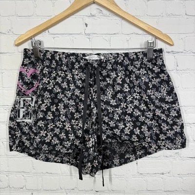 Life is Good Shorts Women Medium Cotton Pajama Floral Love Cottage Fairy - Image 1 of 4