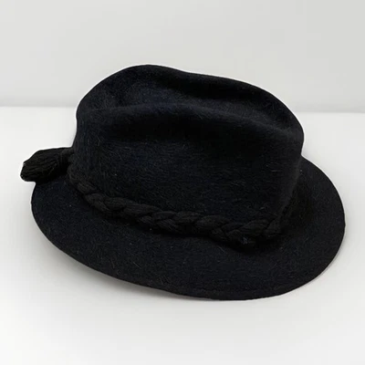 Fedora Hat Austria VTG Handmade Vienna Modell AUS Wien 4116 0351 Adult Blue Navy - Image 1 of 4