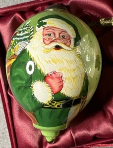Ne'Qwa Art Christmas Glas Ornament, Irish Santa, Fire Cloud Studios, 392, COA - Picture 1 of 12