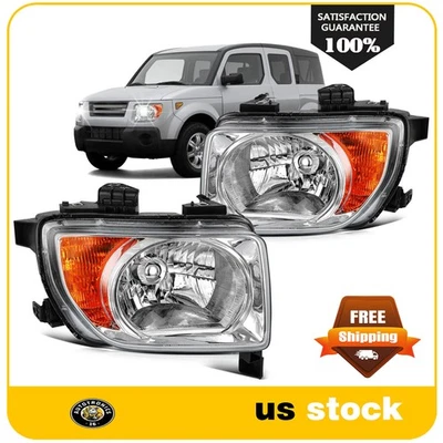 For 2003-2008 Honda Element Headlights Assembly Chrome Housing Left+Right Pair - Изображение 1 из 4