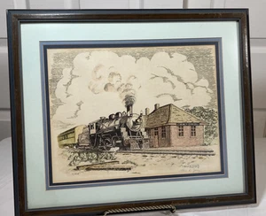 Lois B. Jung handsigniert nummeriert Artist Proof Eisenbahn Zug Depot Oxford, WISC - Bild 1 von 17