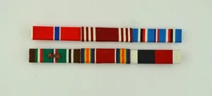 6 Ribbon Bar WWII Army set on Pair of Bars  - ETO with 2 Campaign /Battle Stars - Picture 1 of 1
