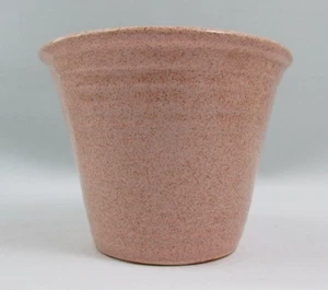 Vintage Pink Speckled Pottery Planter Pot Glazed Ribbed Texture Stamped U.S.A - Picture 1 of 4