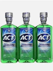ACT Anticavity Fluoride Mouthwash With Zero Alcohol, Mint, 18 Fl Oz - 3 PACK NEW - Picture 1 of 3