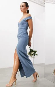 Maxi vestido azul con cierre de cremallera de ASOS para mujer PVP £110 - Imagen 1 de 25