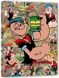 Popeye fortress Spinach Pop Comic Graffiti Bild 80x100 Aktuel art Modern GR28 - Picture 1 of 5