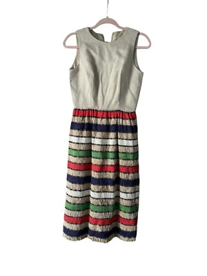 1960s Vintage Linen and JON MANDL for TAM11  Brocade Gold/Yellow Silk Dress Line - Image 1 of 4