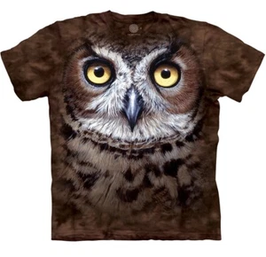 Great Horned Owl Bird Feathers Owls Fly Hoot Barn Brown Shirt Mountain S-5X - Picture 1 of 4