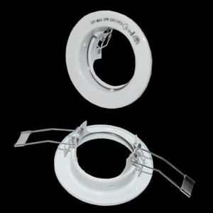 12  x Einbaustrahler Loch 55 mm Ø Einbaurahmen Einbauring Einbauleuchten weiß - Bild 1 von 2
