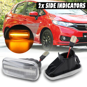 For 2001-2009 Honda Civic Clear Lens Amber LED Turn Signal Side Marker Lights