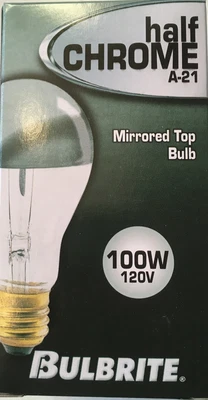 [2 Pack] Bulbrite 100A21HM Half Chrome 100W A-21 Bulb 120 V Item # 712110 - Image 1 of 2