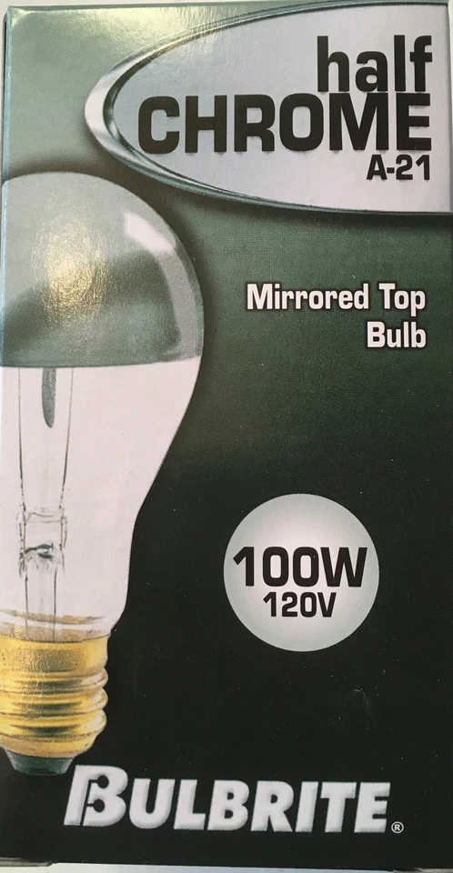 [2 Pack] Bulbrite 100A21HM Half Chrome 100W A-21 Bulb 120 V Item # 712110 - Image 1 of 2