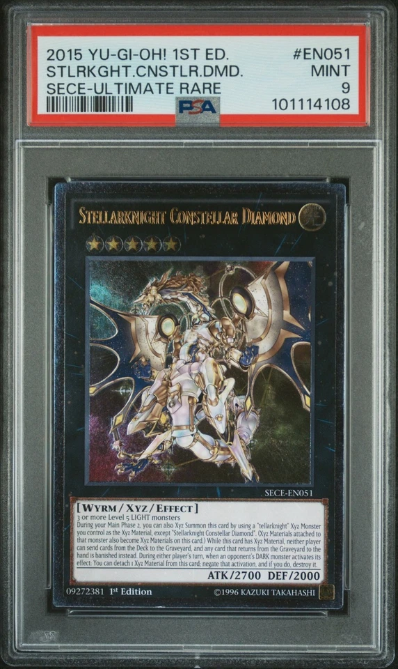 Yugioh Stellarknight Constellar Diamond SECE-EN051 1st Ultimate Rare PSA 9 MINT - Image 1 of 2
