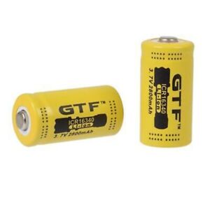 2pcs 3.7V 16340 2800mAh Batteries CR123A LR123A Rechargeable Li-ion Battery (L)