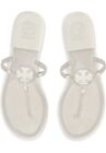 sz 11 Tory Burch Mini Miller White Clear Jelly Thong Sandal Flat Flip Flop Shoes