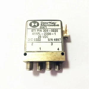 411FL-2308-1 DPDT SMA Coaxial double pole double throw switch 28Vdc DC to 18 GHz - Picture 1 of 3