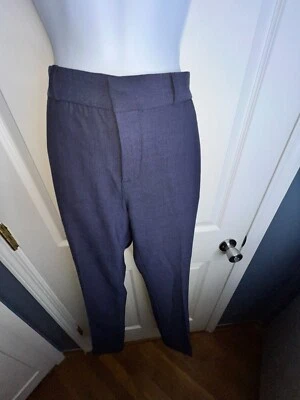 全新无标签 Banana Republic 女式 2 蓝色 Logan 喇叭腿羊毛裤礼服裤子 XS — 第 1/4 张图片