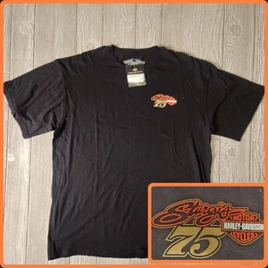 Harley Davidson 75TH Anniversary Sturgis Size 2XL Men's T-shirt Black - Picture 1 of 10