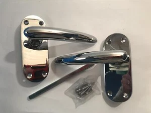Polished Chrome Lever Latch Passage Handles (Pair) - Picture 1 of 3