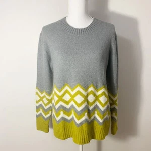 J. Crew Fair Isle Pullover Gr. XS grau Wollmischung weiches geometrisches Muster - Bild 1 von 12