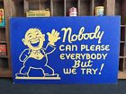 Vintage Store Display Card NOBODY CAN PLEASE EVERYBODY - Crescent Quality 11x7