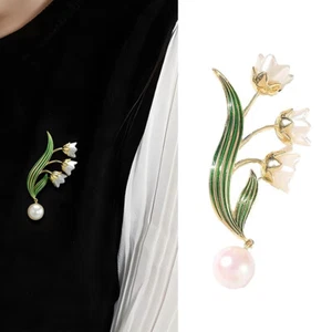 Fashion Lily Of The Valley Flower Brooches Clothing Jewelry Party Accessories - Picture 1 of 7