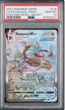 Pokemon Card - #218/203 2021 Rayquaza VMAX Secret Evolving Skies Alt Art PSA 10