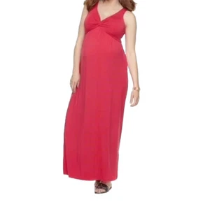 XS Maternity Dress Pink Full Length NEW A Glow Knot Front Maxi X SMALL 0 2 Kohls - Picture 1 of 12