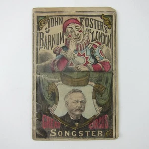 John Foster's Great Barnum & London Circus Clown Songster Booklet Antique 1880s - Picture 1 of 12