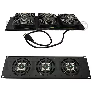 Sistema di raffreddamento pannello di raffreddamento 3 ventole 19" montaggio su rack custodia rack DJ armadio server 3U 110 V - Foto 1 di 3