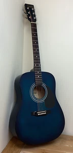 Encore EN155BL Acoustic Guitar R/H Blueburst 6 String VGC SK - Picture 1 of 9