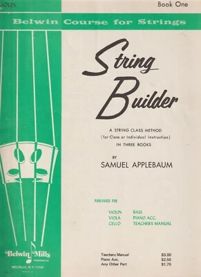 STRING BUILDER BELWIN COURSE FOR STRINGS Book One Violin Viola Cello Music 1960 - Image 1 of 2