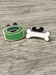 DISNEY WDW CAST EXCLUSIVE PLUTO DOG COLLAR & BONE 2 PIN SET RARE - Picture 1 of 2