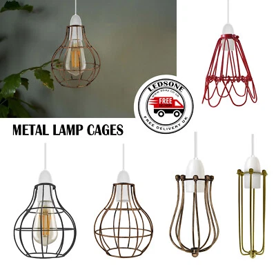 LEDSone Pantalla de luz de techo Jaula de alambre de metal Fácil ajuste Pantalla de lámpara colgante Foto 1 de 4