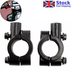 2PCS 10mm Motorcycle Handlebar Mirror Mount Adaptor Clamps 7/8" 22mm Black - Picture 1 of 7