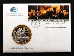 Italia-bicentenario independencia EEUU en sobre expositor y Sellos. Plata 19,6 g - Imagen 1 de 2