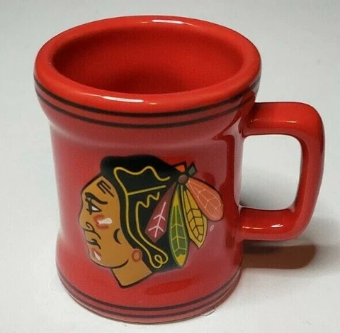 Chicago Blackhawks NHL Logo Collectible Sculpted Ceramic Shot Glass / Mini Mug Cover