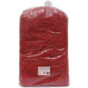Crinkle Paper Shreds Red Shredded Hamper Filler Fill Box Gift Box Wrap Safe 5kg - Bild 1 von 3