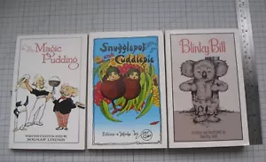x3 Australian Kids classics Blinky Bill Snugglepot and Cuddlepie Magic Pudding - Picture 1 of 12
