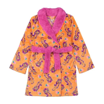 Girls' $42 My Little Pony Sunny Starscout Sherpa/Fleece Coral/Pink Robe Sz 4 NWT - Image 1 of 2