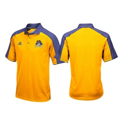 East Carolina Pirates NCAA Adidas Climalite Football Coaches Yellow Polo Shirt - Image 1 of 3