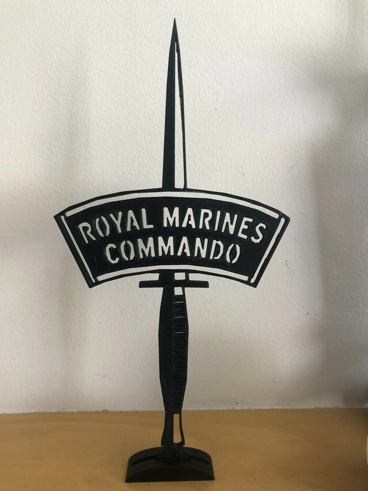 Royal Marines Commando Dagger silhouette, ensignia emblem, Desktop ornament