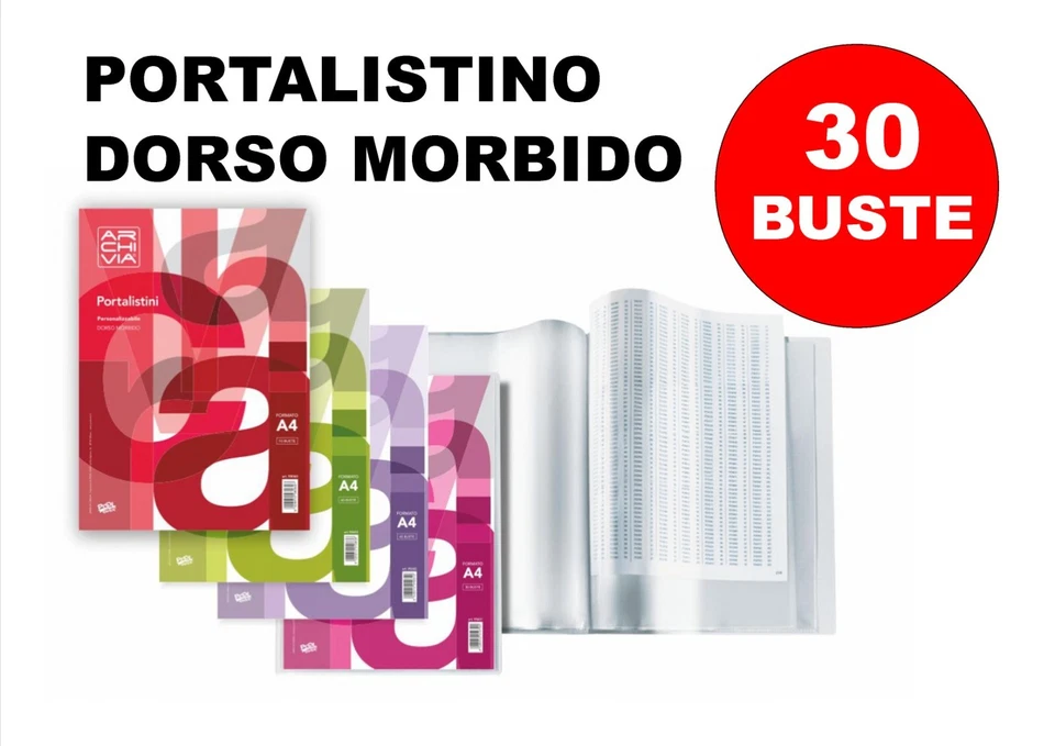 Portalistino Personalizzabile A4 30 BUSTE Trasparenti Archivia - Immagine 1 di 1